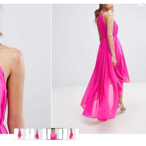 Ted Baker BARBIECORE! RARE: Ted Baker Harpah Fuchsia Maxi w/gold chain detail - Picture 2 of 4